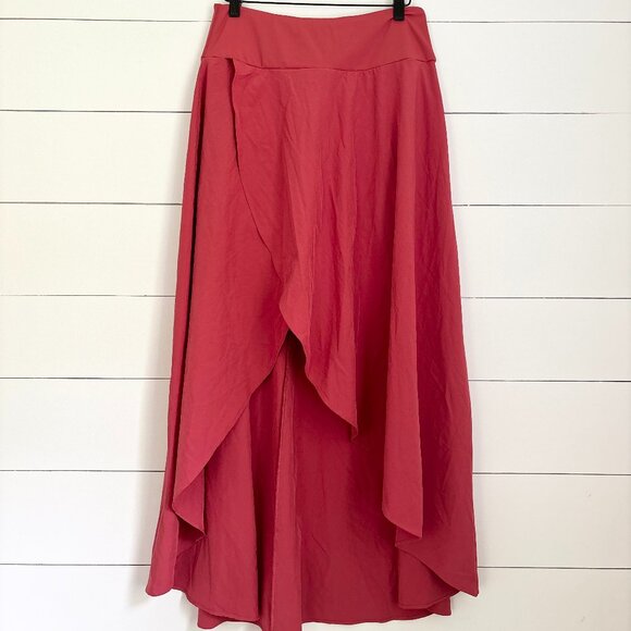 NWT Halara Breezeful rust color long athleisure skirt with high low split - Picture 4 of 5